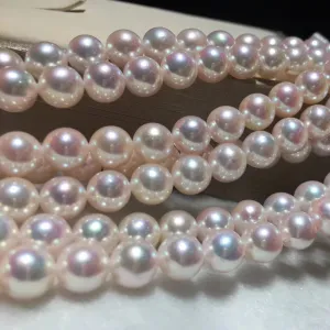 8.0-8.5 mm Japanese Akoya Cultured Pearl Necklace in White