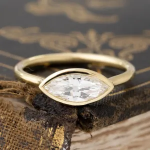 .81ct Marquise Cut Diamond Bezel Solitaire, GIA I SI2