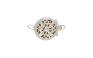 9.0mm Round Filigree Pearl Clasp, Sterling Silver. Made in USA. #5003571