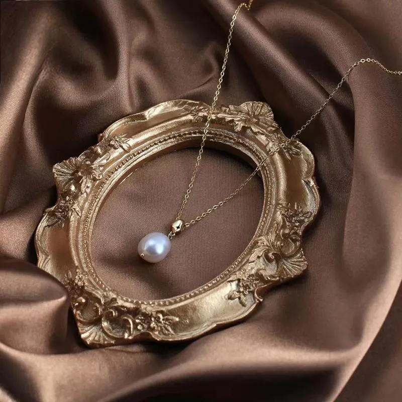925 Sterling Silver Necklace with Handpicked Freashwater Baroque Pearl for Women