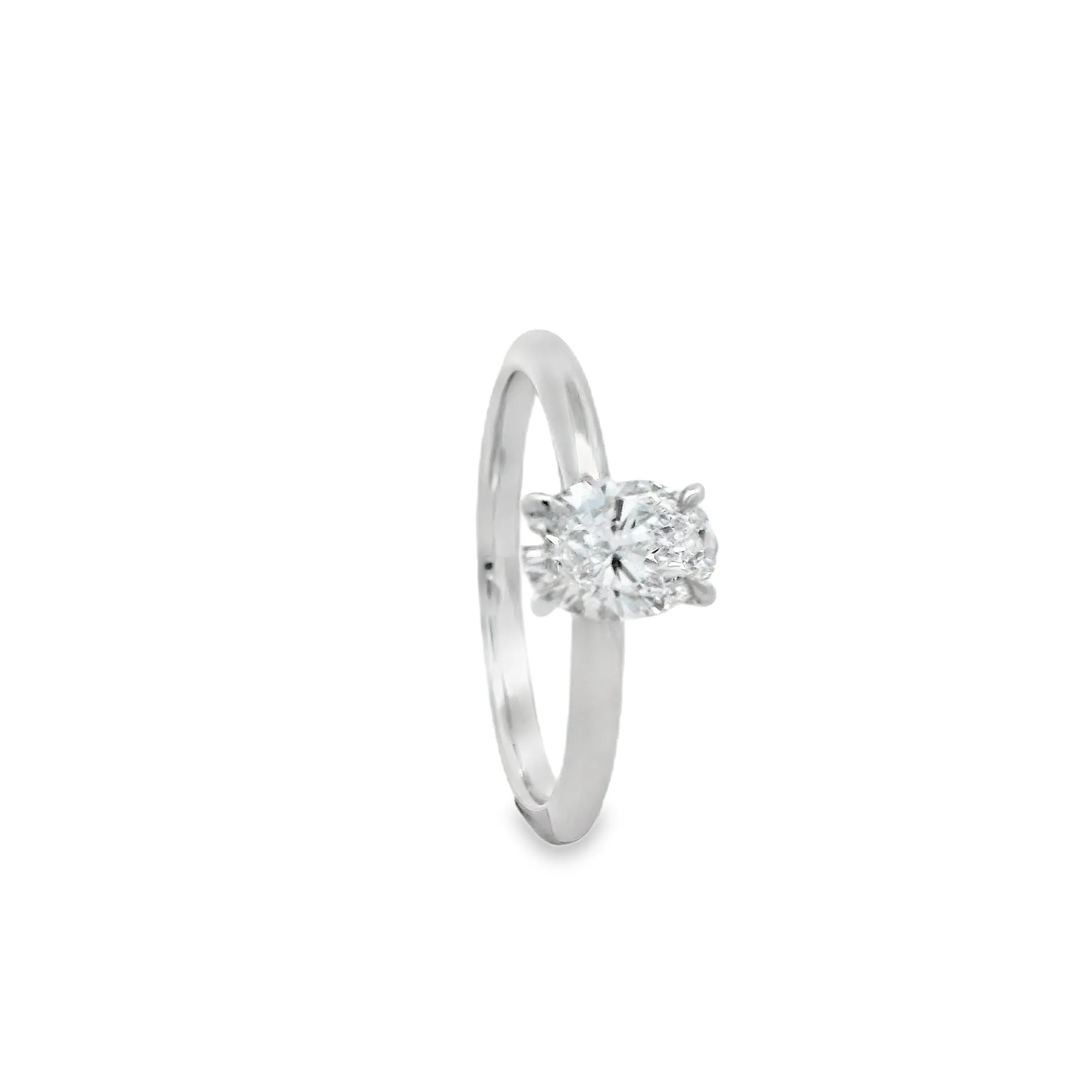 9ct White Gold Oval Cut Lab Grown Diamond Solitaire Engagement Ring TDW= 0.75ct R-00150