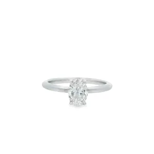 9ct White Gold Oval Cut Lab Grown Diamond Solitaire Engagement Ring TDW= 0.75ct R-00150