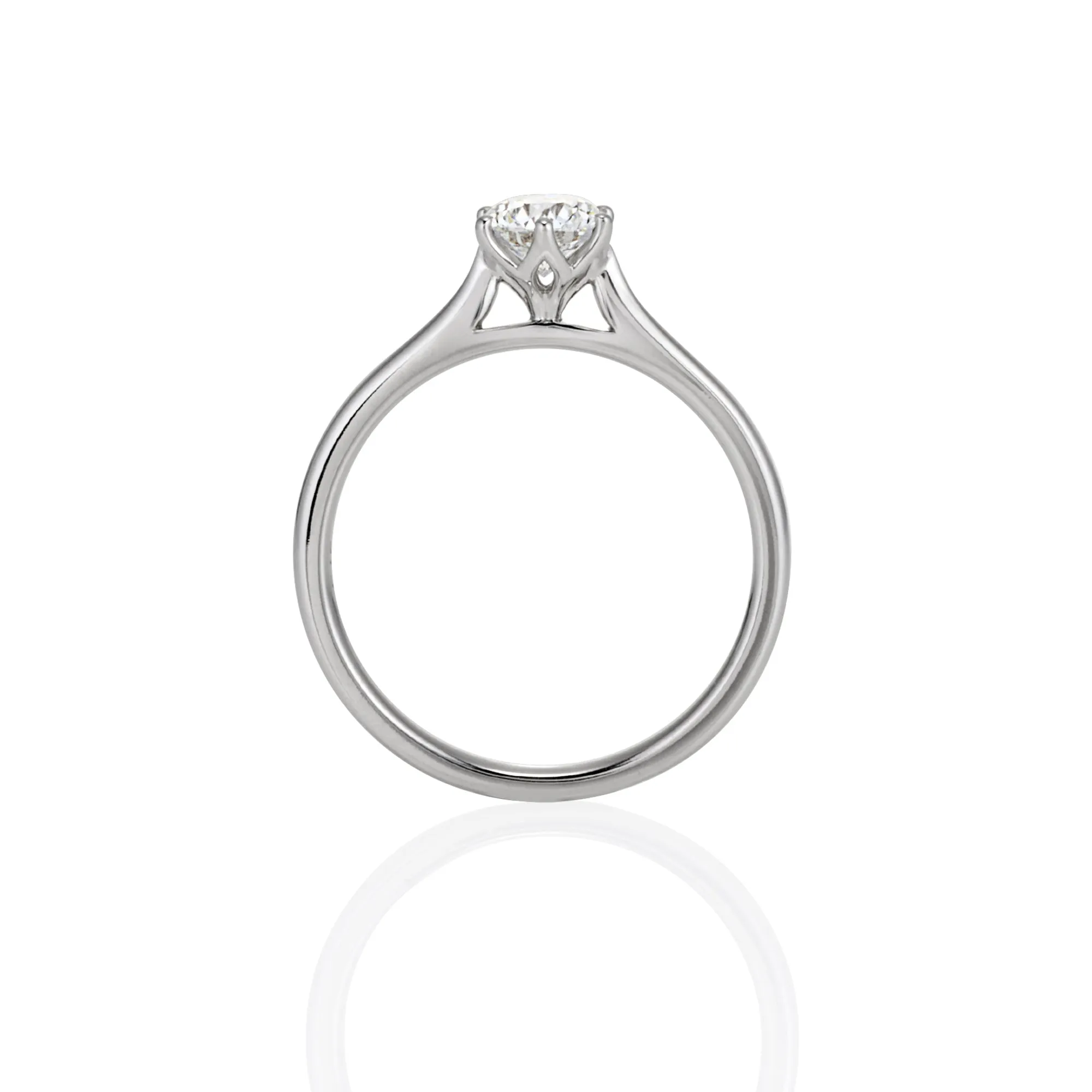 9ct White Gold Round Brilliant Lab Grown Diamond Solitaire Engagement Ring TDW= 0.53ct