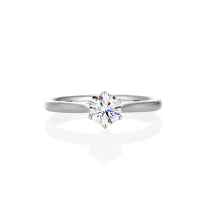 9ct White Gold Round Brilliant Lab Grown Diamond Solitaire Engagement Ring TDW= 0.53ct