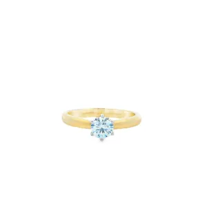 9ct Yellow and White Gold Round Brilliant Lab Grown Diamond Solitaire Engagement Ring TDW= 0.54ct