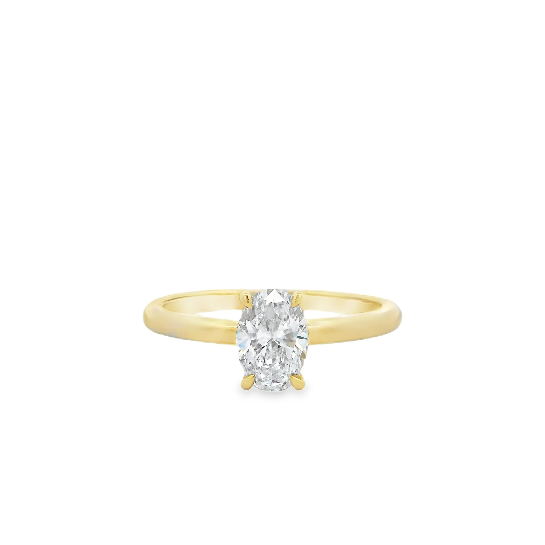 9ct Yellow Gold Oval Cut 0.78ct Lab Grown Diamond Solitaire Ring