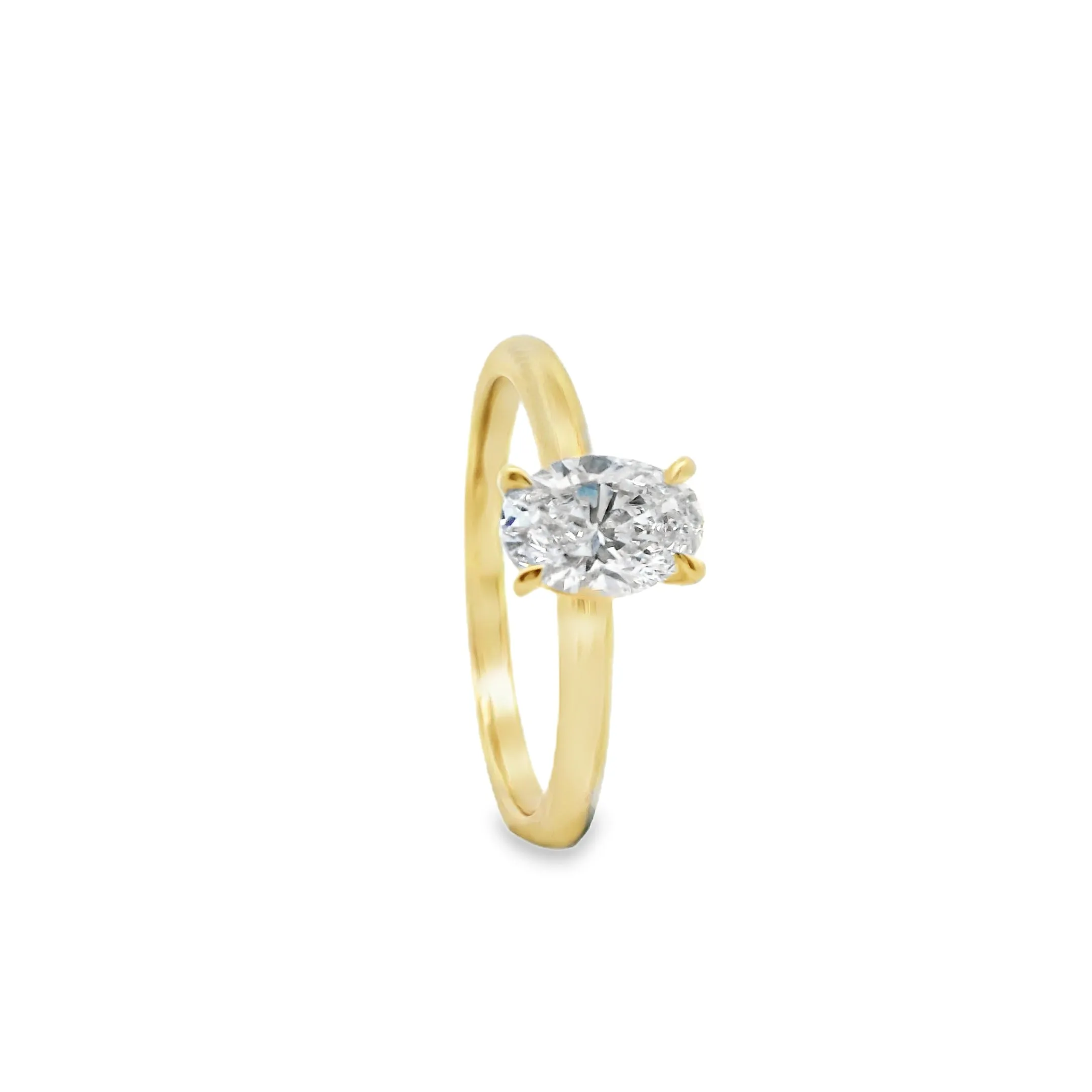 9ct Yellow Gold Oval Cut 0.78ct Lab Grown Diamond Solitaire Ring