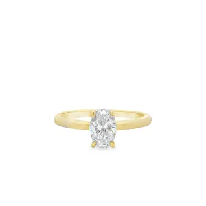 9ct Yellow Gold Oval Cut 0.78ct Lab Grown Diamond Solitaire Ring