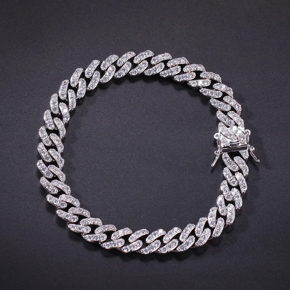 9mm Iced Out Cuban Link Bracelet