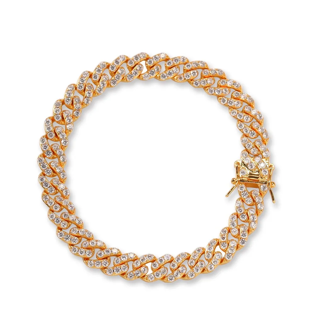 9mm Iced Out Cuban Link Bracelet