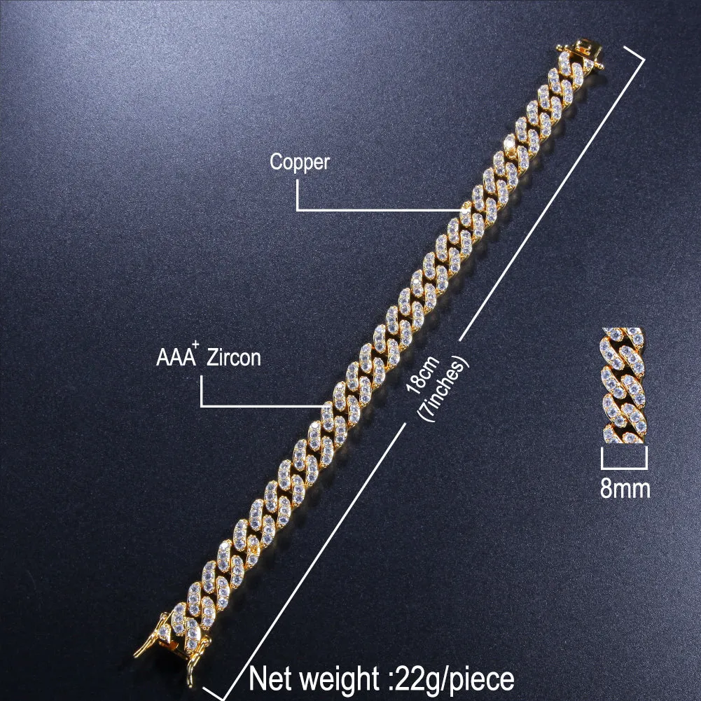 9mm Iced Out Cuban Link Bracelet