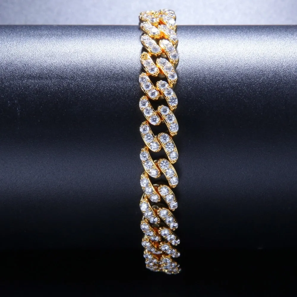 9mm Iced Out Cuban Link Bracelet