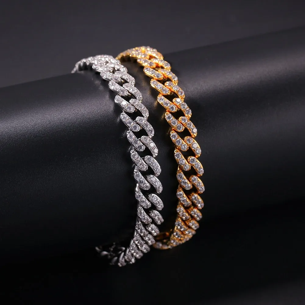 9mm Iced Out Cuban Link Bracelet