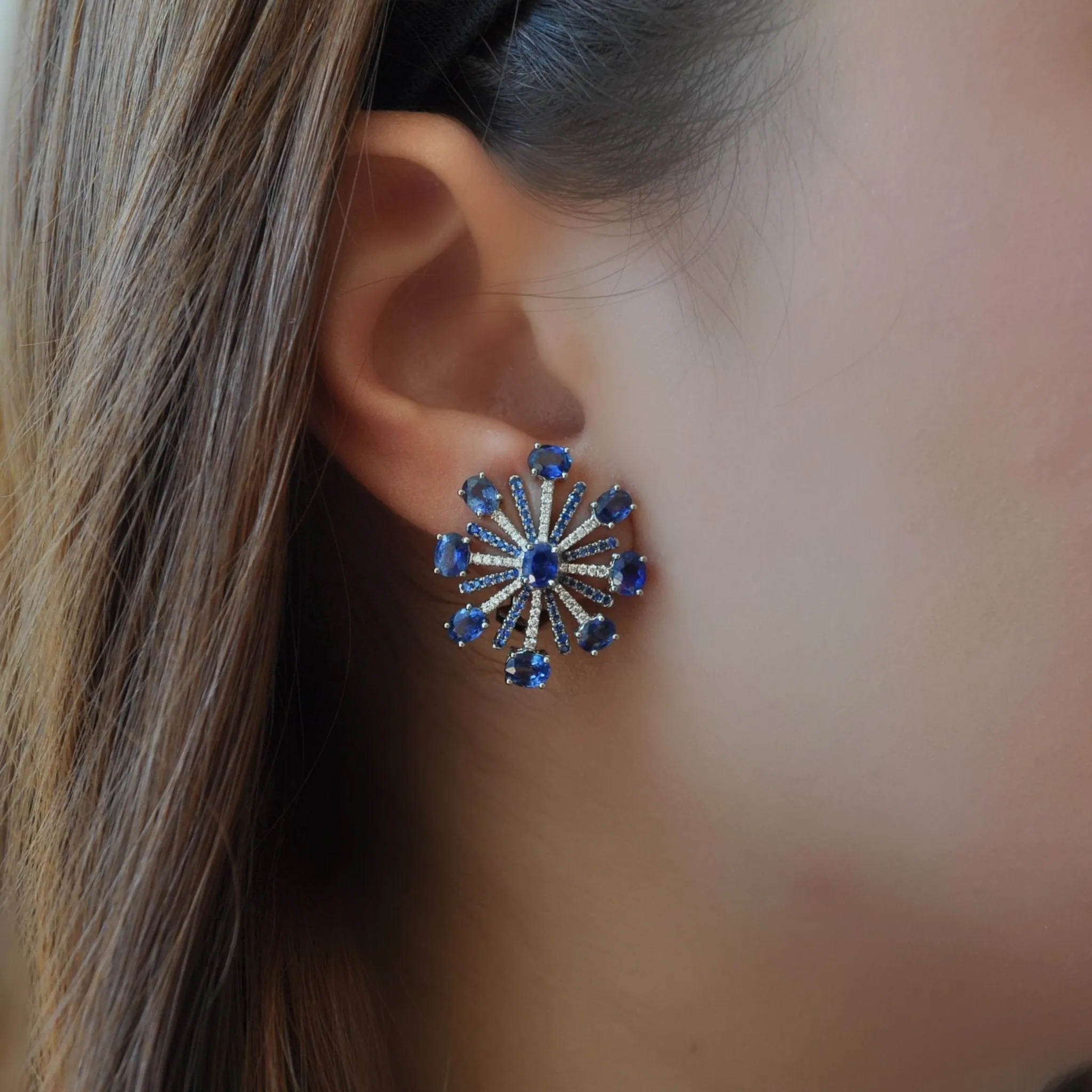 A Sea of Blue Mist Sapphire Stud Earrings