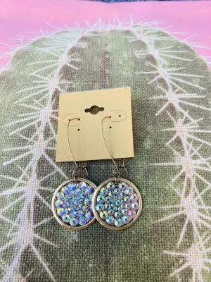AB Crystal Disc Earrings