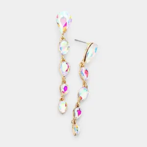 Abalone Crystal Teardrop Dangle Earrings