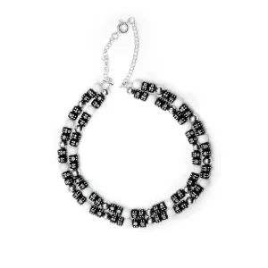 Accra Sterling Silver and Peking Glass Bead Necklace