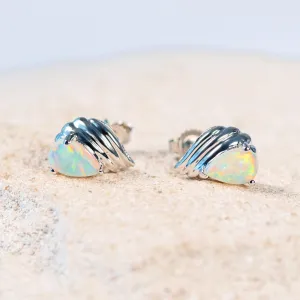 'Adina' 14ct White Gold Crystal Opal Earring