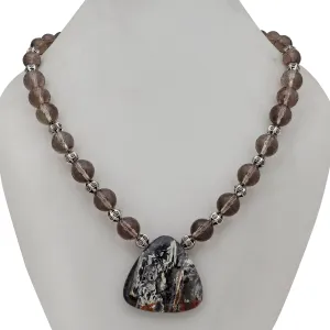 Agate & Tourmalated Quartz Beads Necklaces