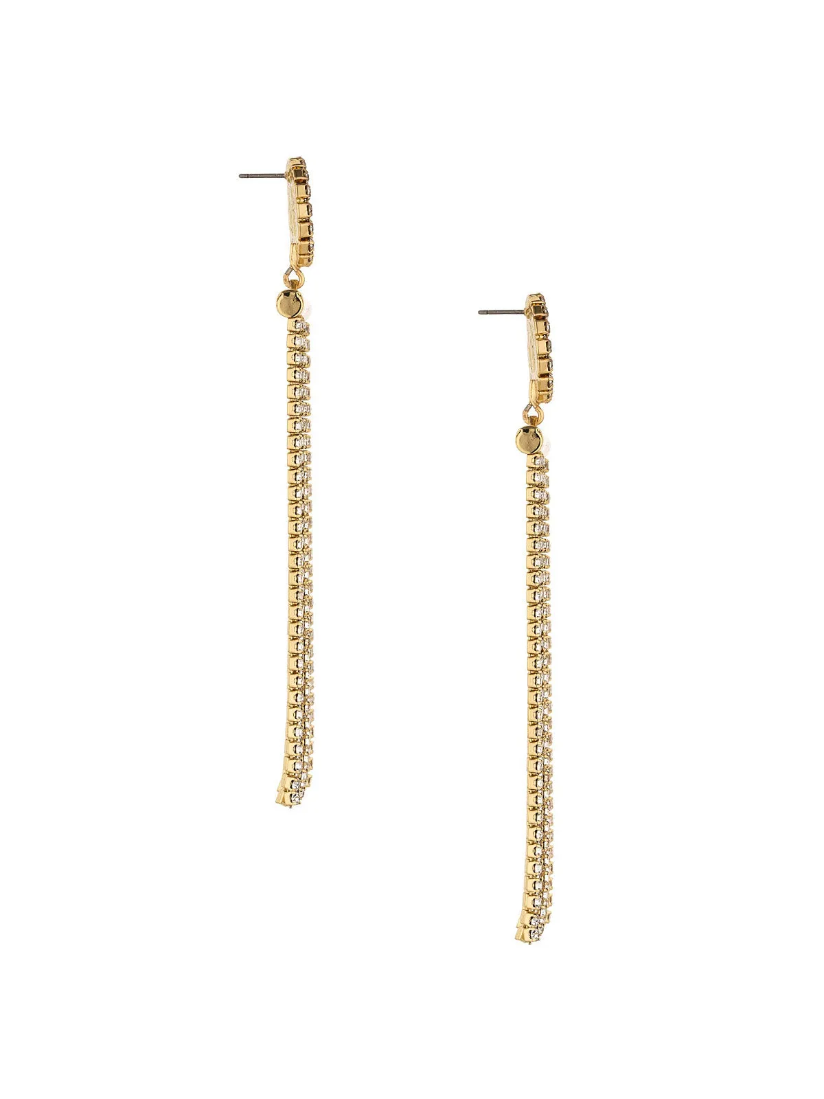 All The Movement Crystal Fringe 18k Gold Plated Earrings