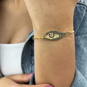Almond Eye Gold Chain Bracelet