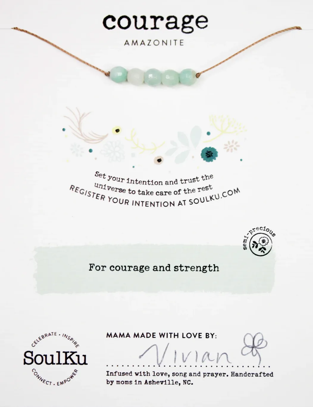 Amazonite Intention Necklace for Courage