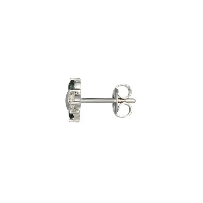 Amore Argento Sterling Silver Sapphire and CZ Stud Earrings