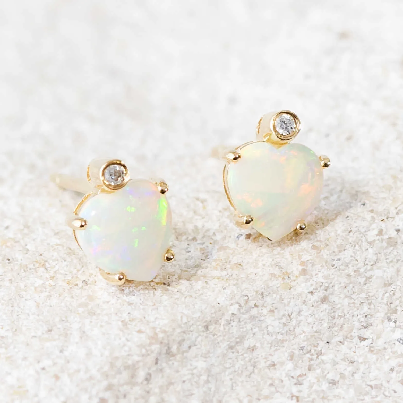 'Amour Sparkle' Gold Crystal Opal Earring