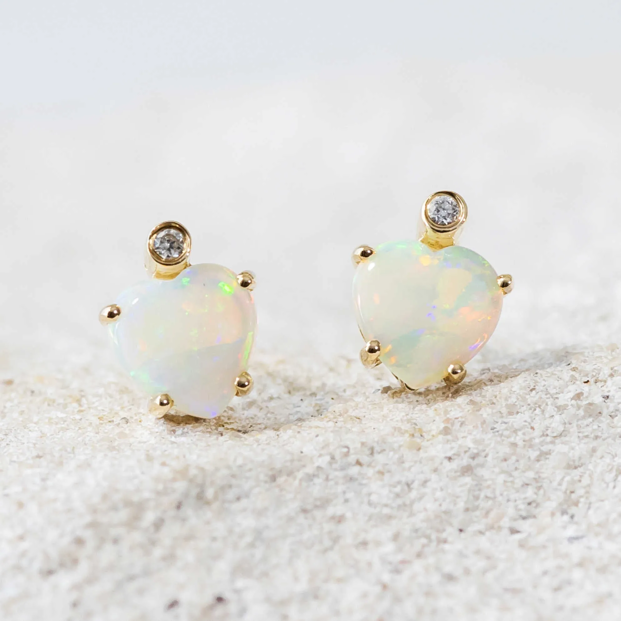 'Amour Sparkle' Gold Crystal Opal Earring