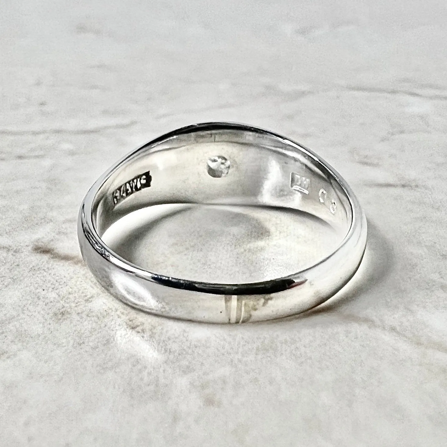 Antique 14 Karat White Gold Gypsy Diamond Solitaire Ring