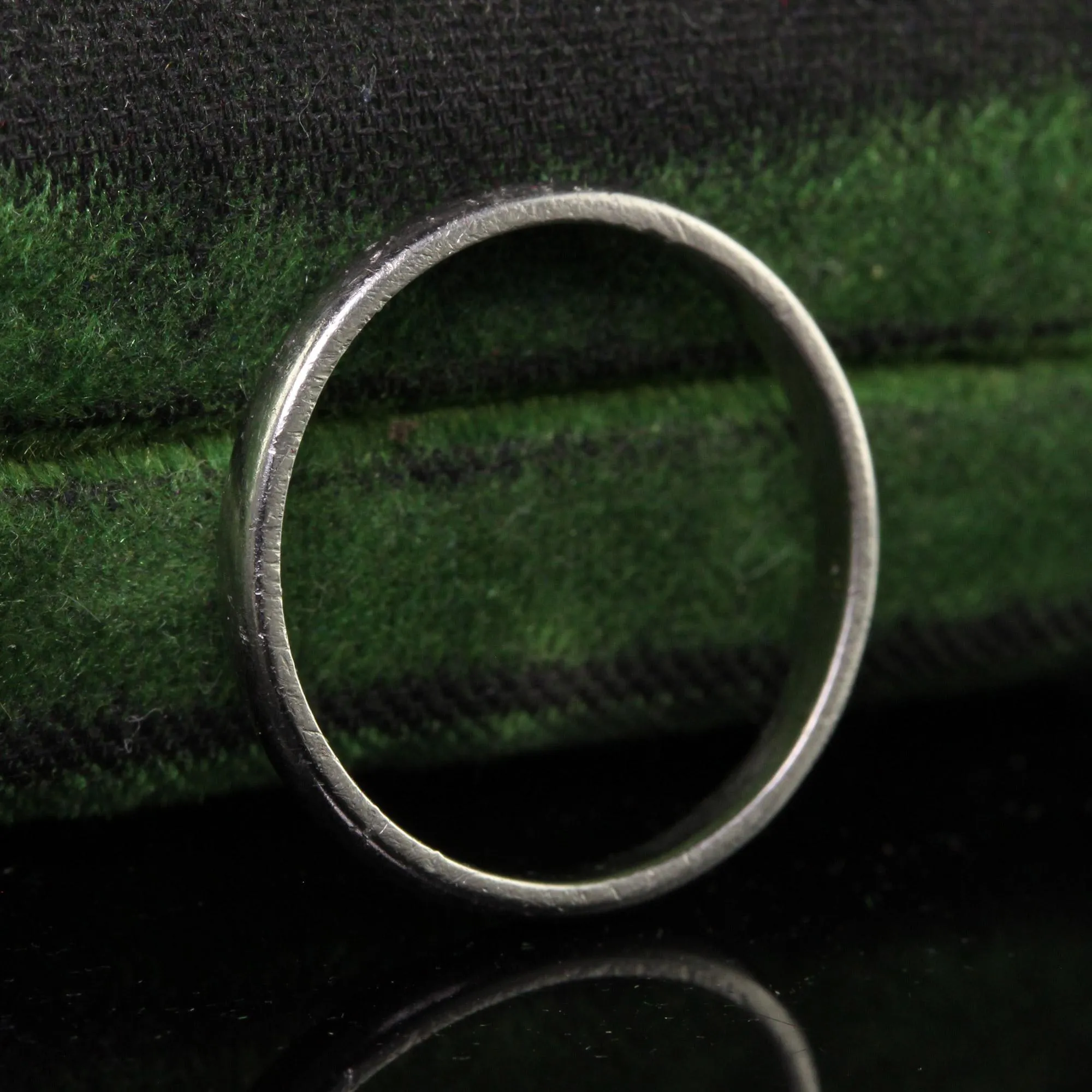 Antique Art Deco Platinum Classic Thin Wedding Band - Size 5 1/4