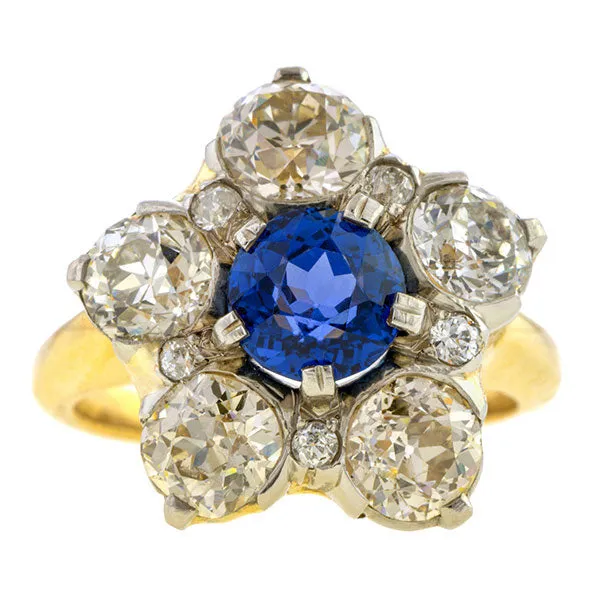 Antique Sapphire & Diamond Ring