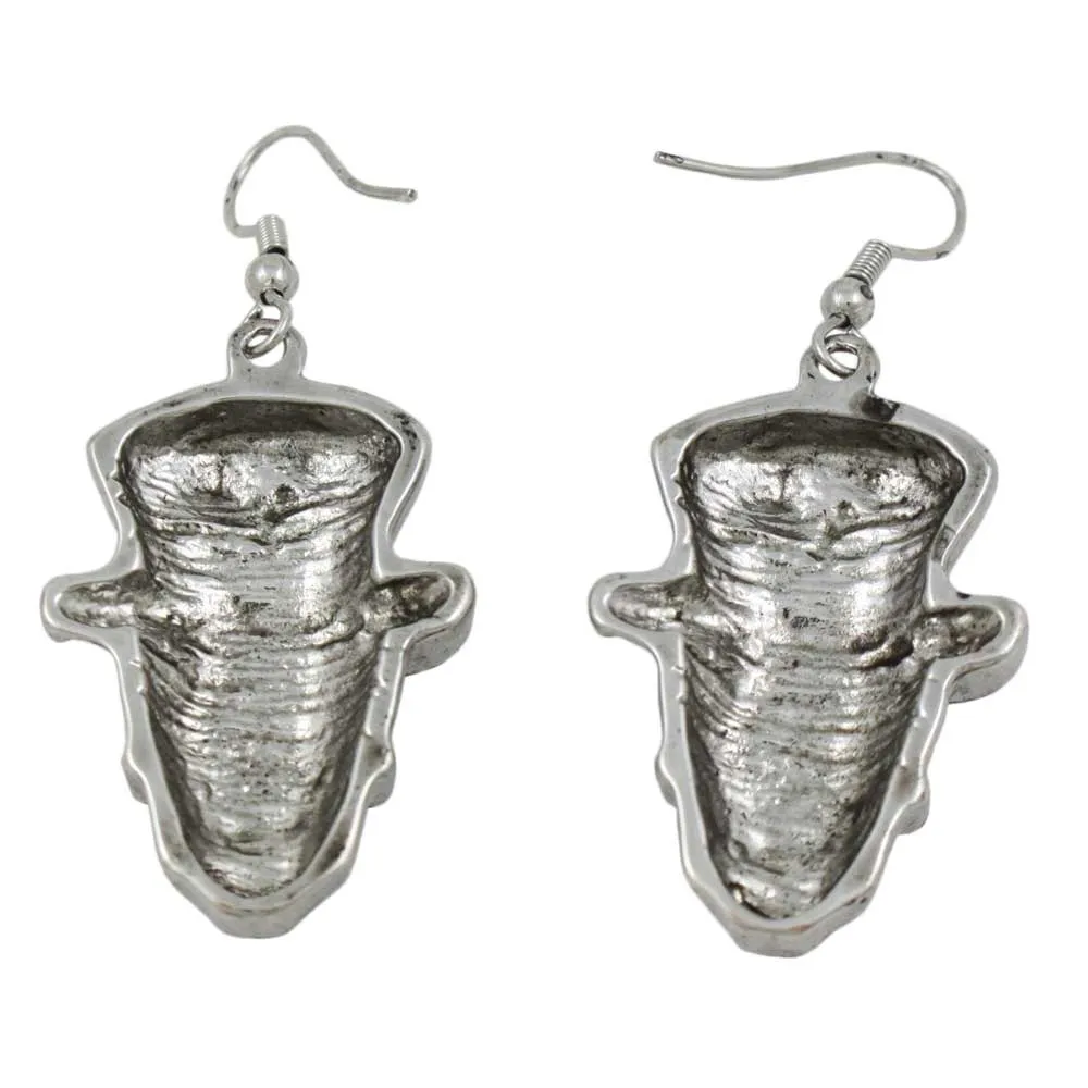 Antique Skull with Crystal Hat Dangling Earring - PF602E