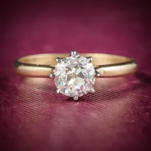 Antique Victorian Diamond Engagement Ring 18Ct Gold Circa 1900