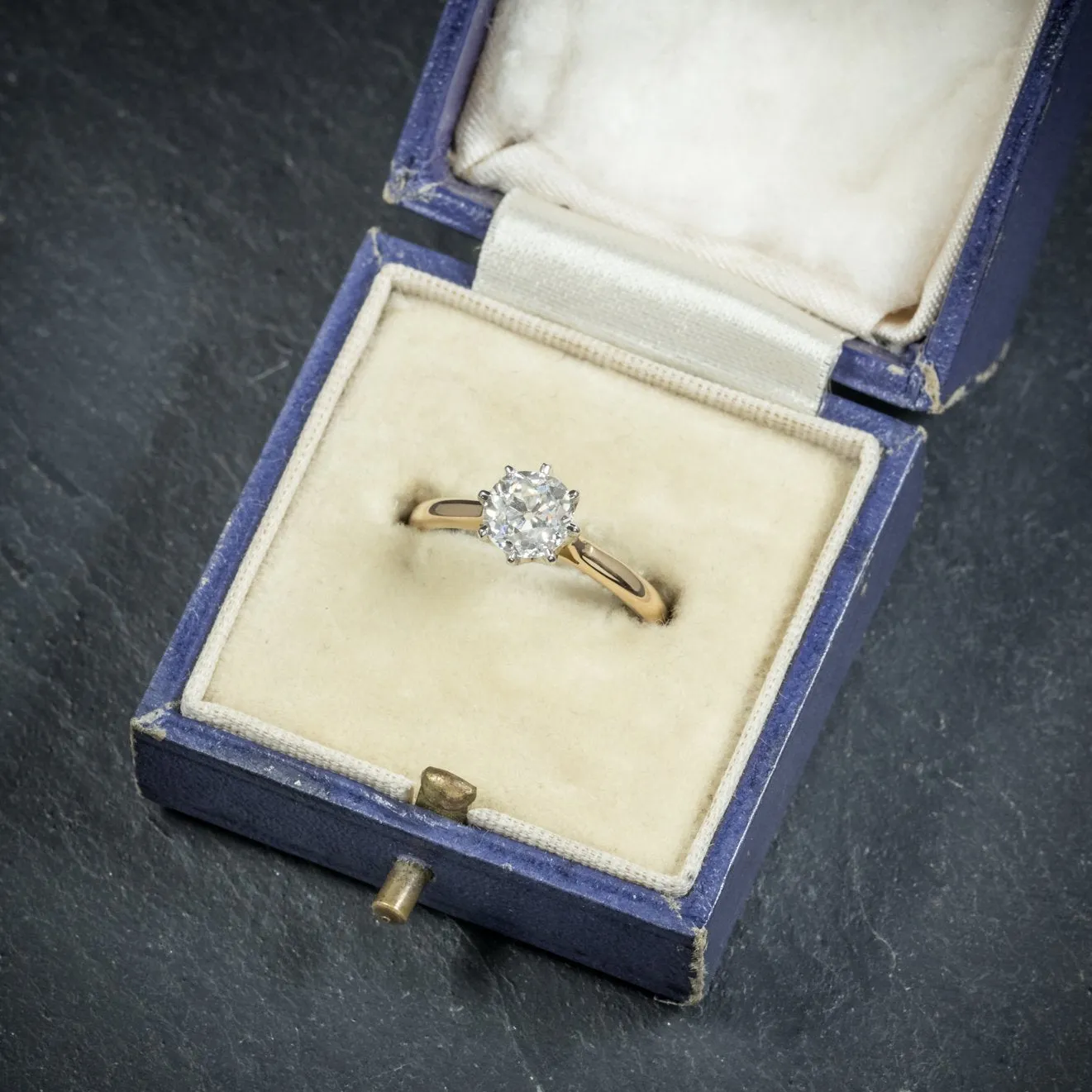 Antique Victorian Diamond Engagement Ring 18Ct Gold Circa 1900