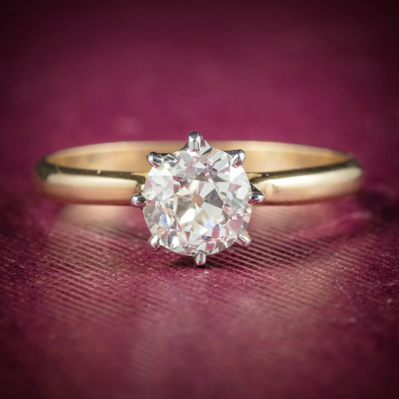 Antique Victorian Diamond Engagement Ring 18Ct Gold Circa 1900
