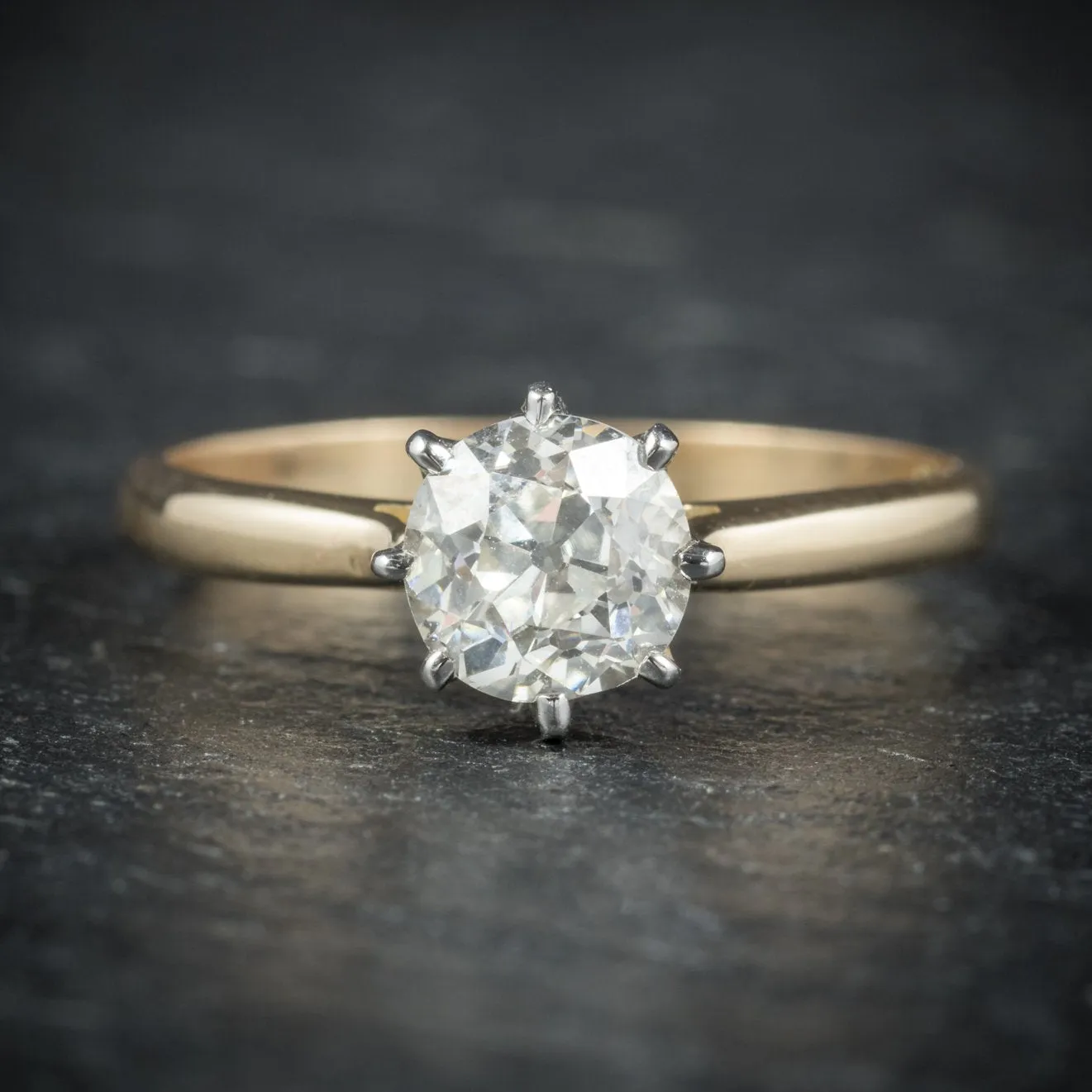 Antique Victorian Diamond Engagement Ring 18Ct Gold Circa 1900