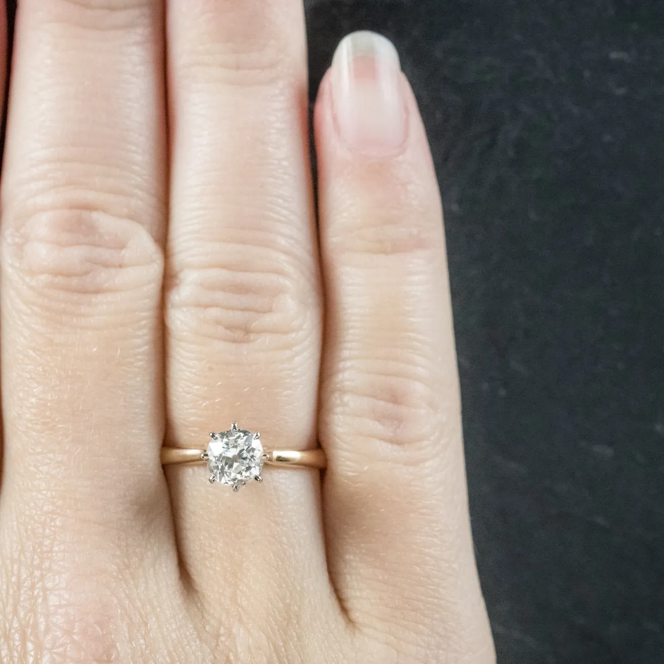 Antique Victorian Diamond Engagement Ring 18Ct Gold Circa 1900