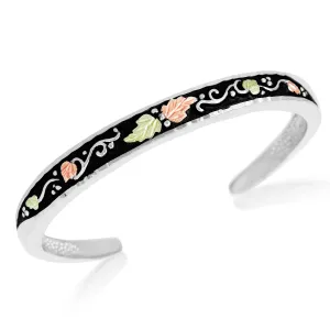 Antiqued Bangle - Sterling Silver Black Hills Gold Bracelet
