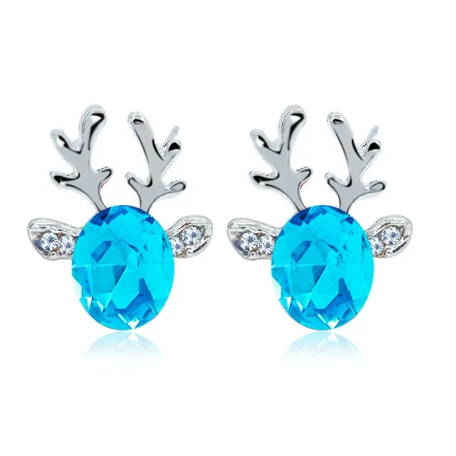 Antler Crystal Three-Dimensional Earrings
