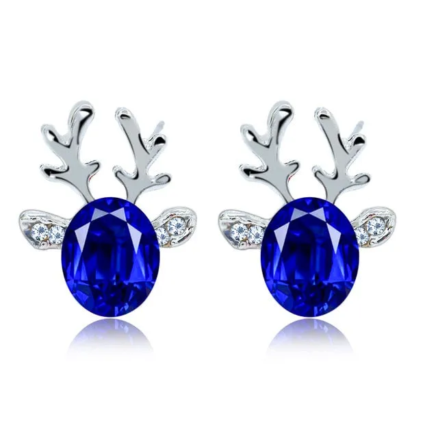 Antler Crystal Three-Dimensional Earrings