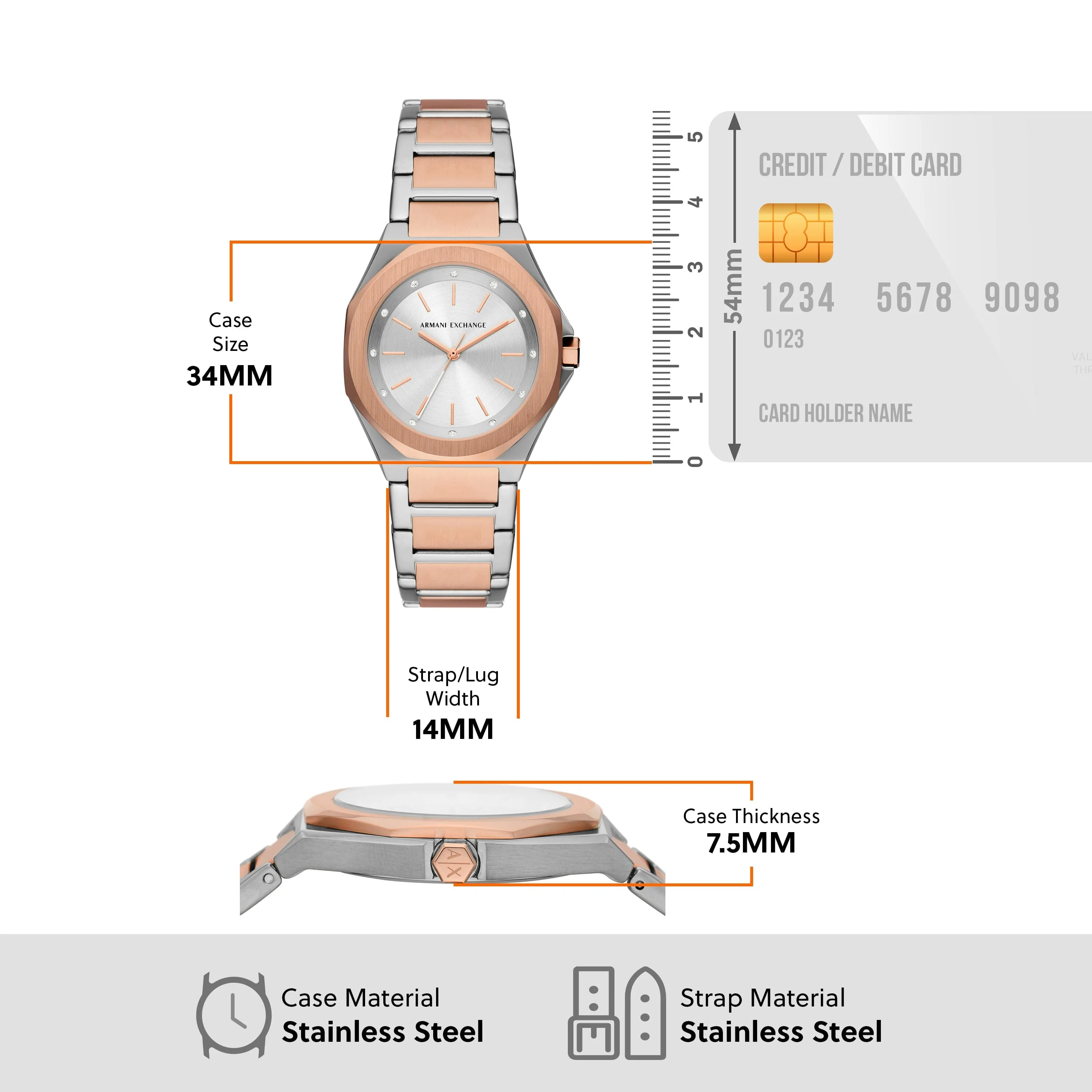 Armani Exchange Three-Hand Two-Tone Stainless Steel Watch AX4607