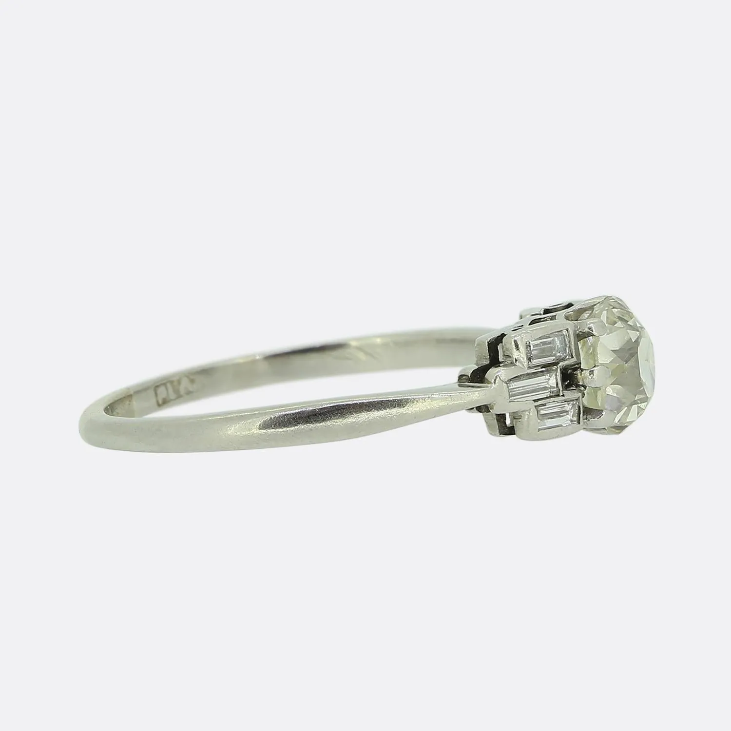 Art Deco 0.80 Carat Old Cut Diamond Ring