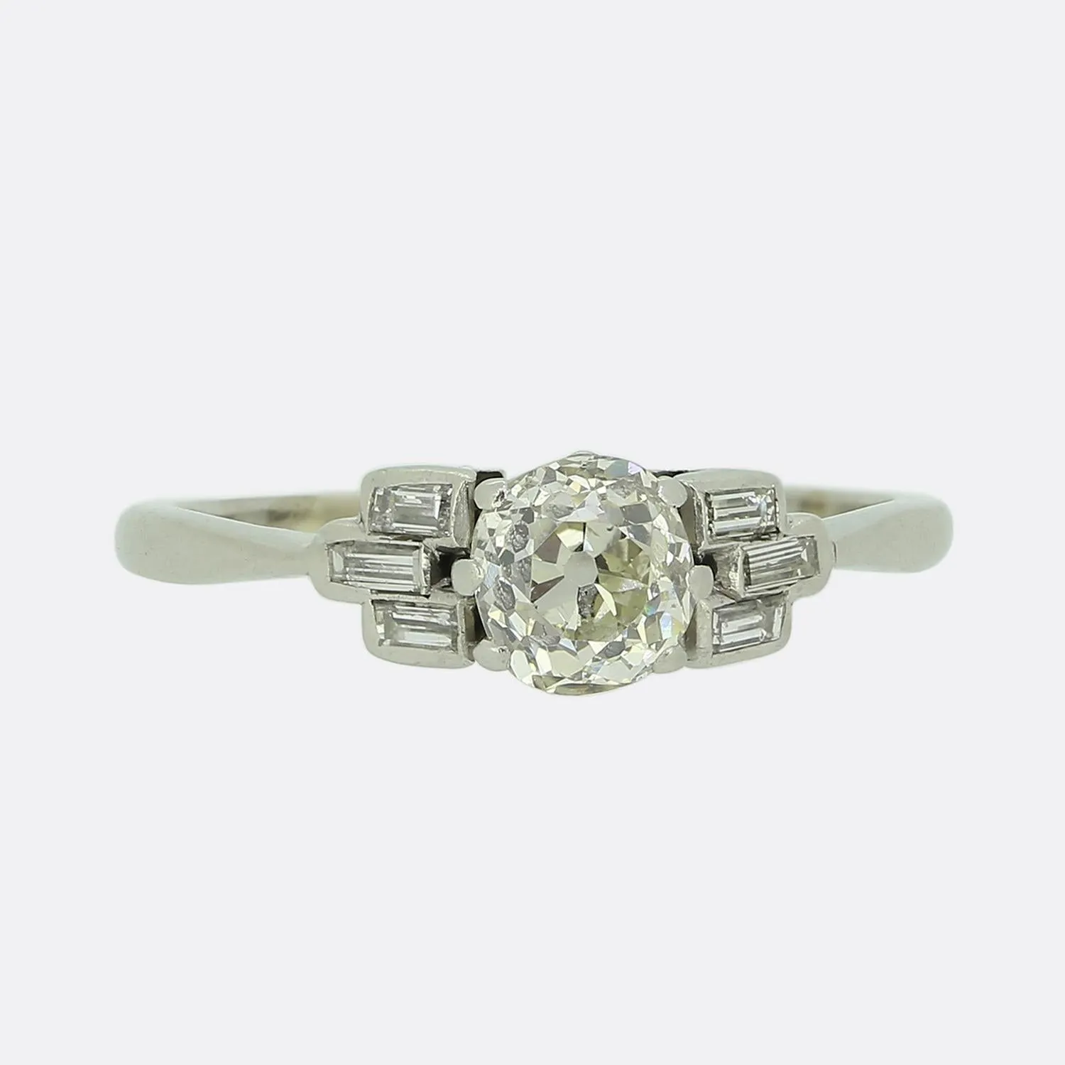 Art Deco 0.80 Carat Old Cut Diamond Ring