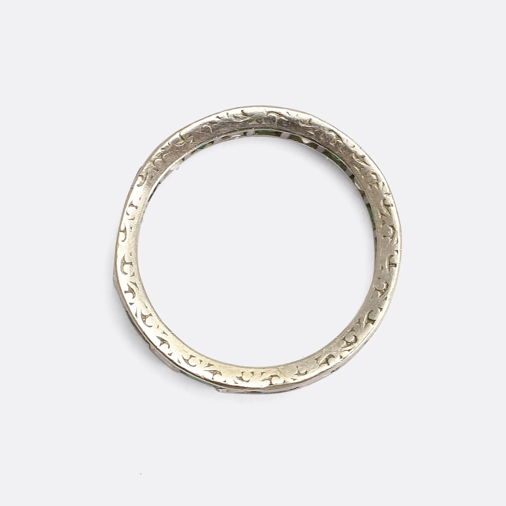 Art Deco Diamond & Emerald Full Eternity Ring