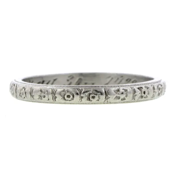 Art Deco Patterned Wedding Band