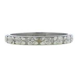 Art Deco Patterned Wedding Band
