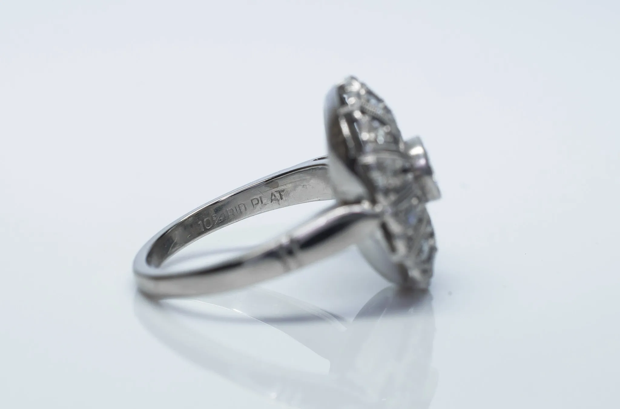 ART DECO PLATINUM AND DIAMOND COCKTAIL RING