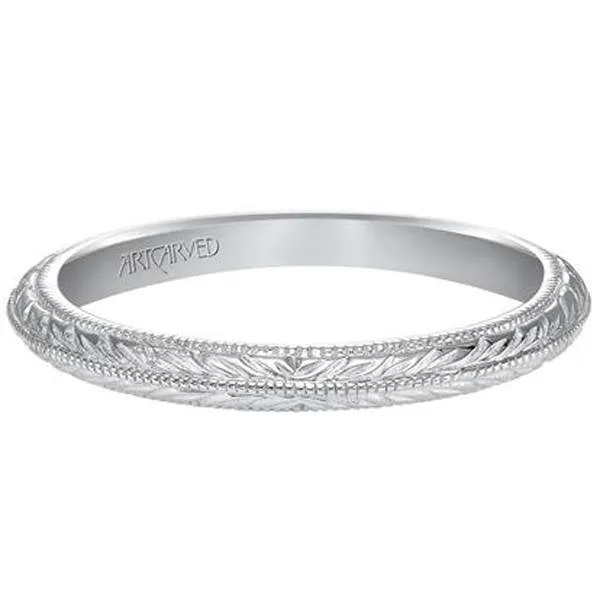 Artcarved "Imani" Knife Edge Engraved Solitaire Diamond Engagement Ring