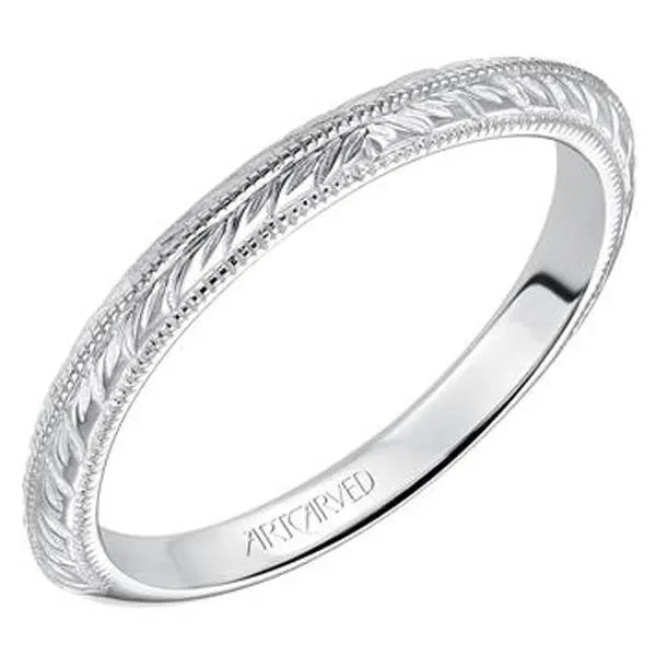 Artcarved "Imani" Knife Edge Engraved Solitaire Diamond Engagement Ring